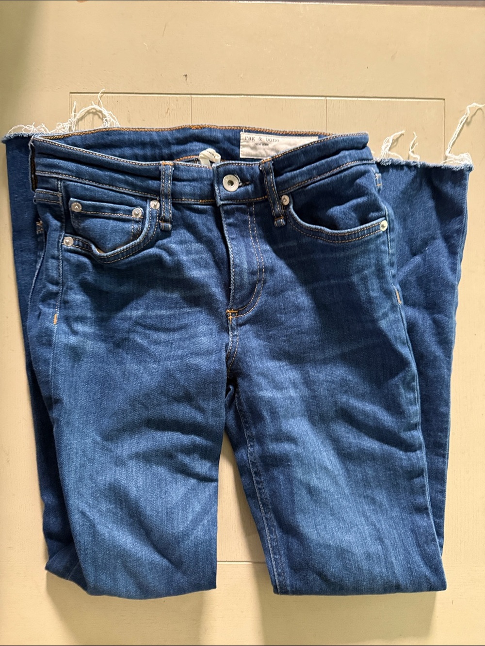 rag & bone Women's Skinny Jeans in Medium Blue Wash